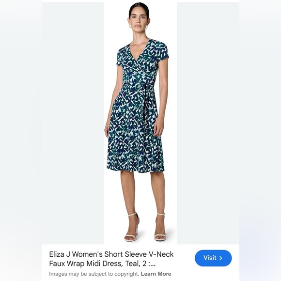 Eliza J Pink Midi Wrap Dress - Picture 4 of 9